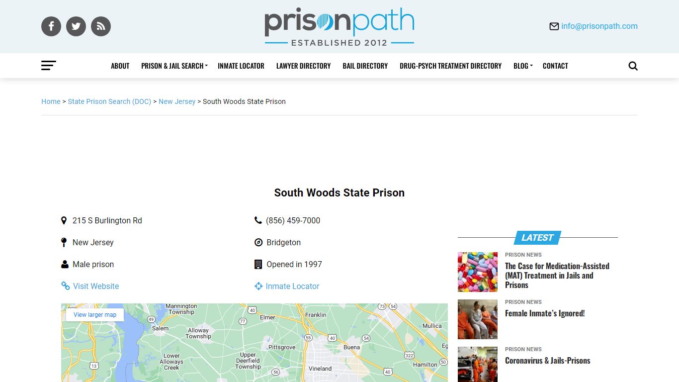 South Woods State Prison - Prison Inmate Search & Locator ...