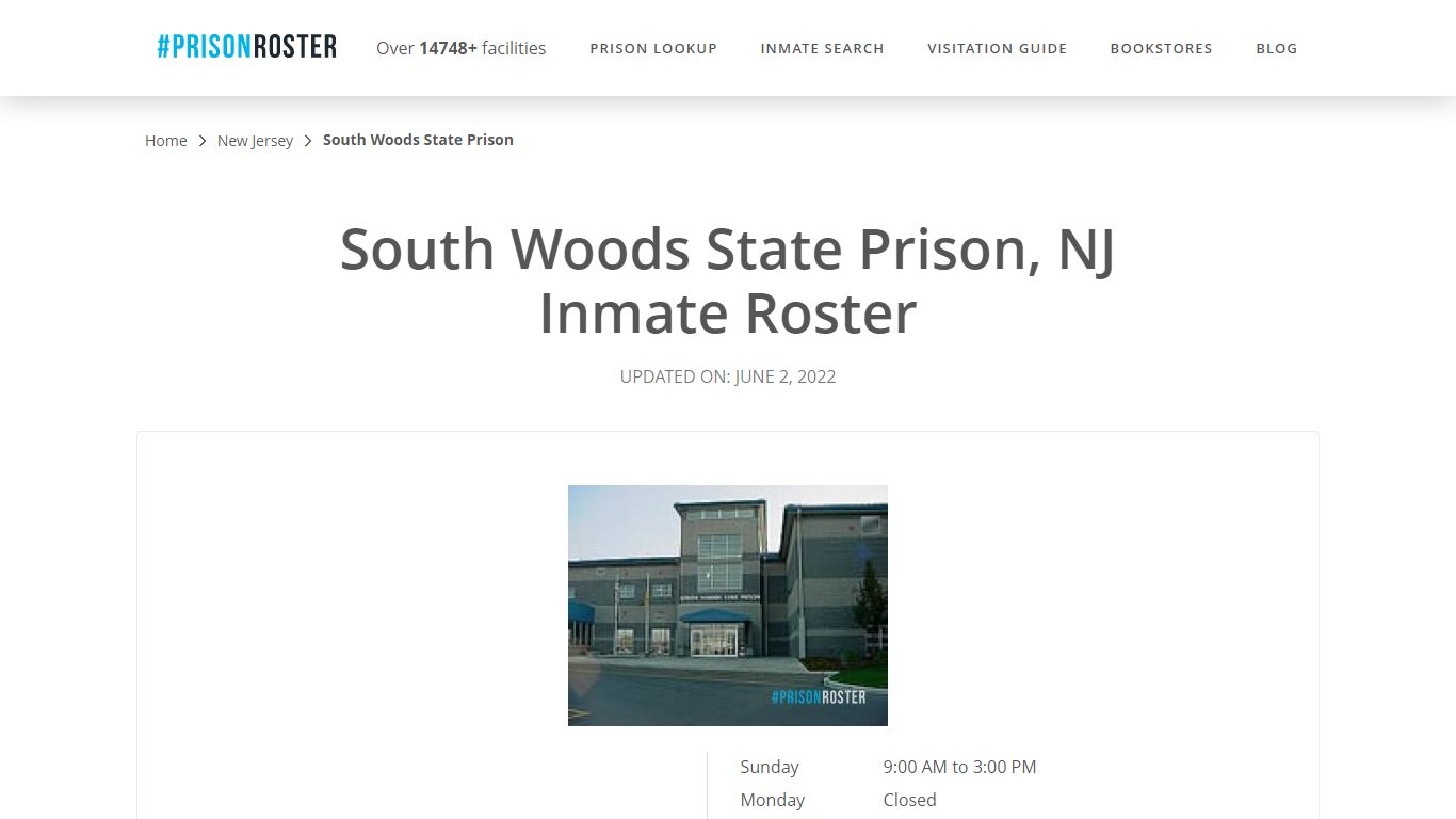 South Woods State Prison, NJ Inmate Roster